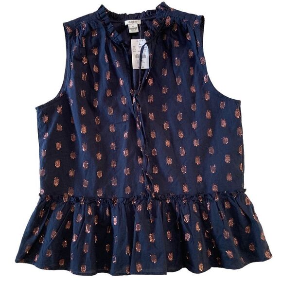 J. Crew Navy Peplum Top XS NWT - Picture 1 of 6